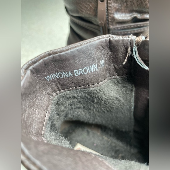 Patrizia Winona Brown Heeled Ankle Leather Boots Tassel Size 38 (7.5) - Picture 10 of 12